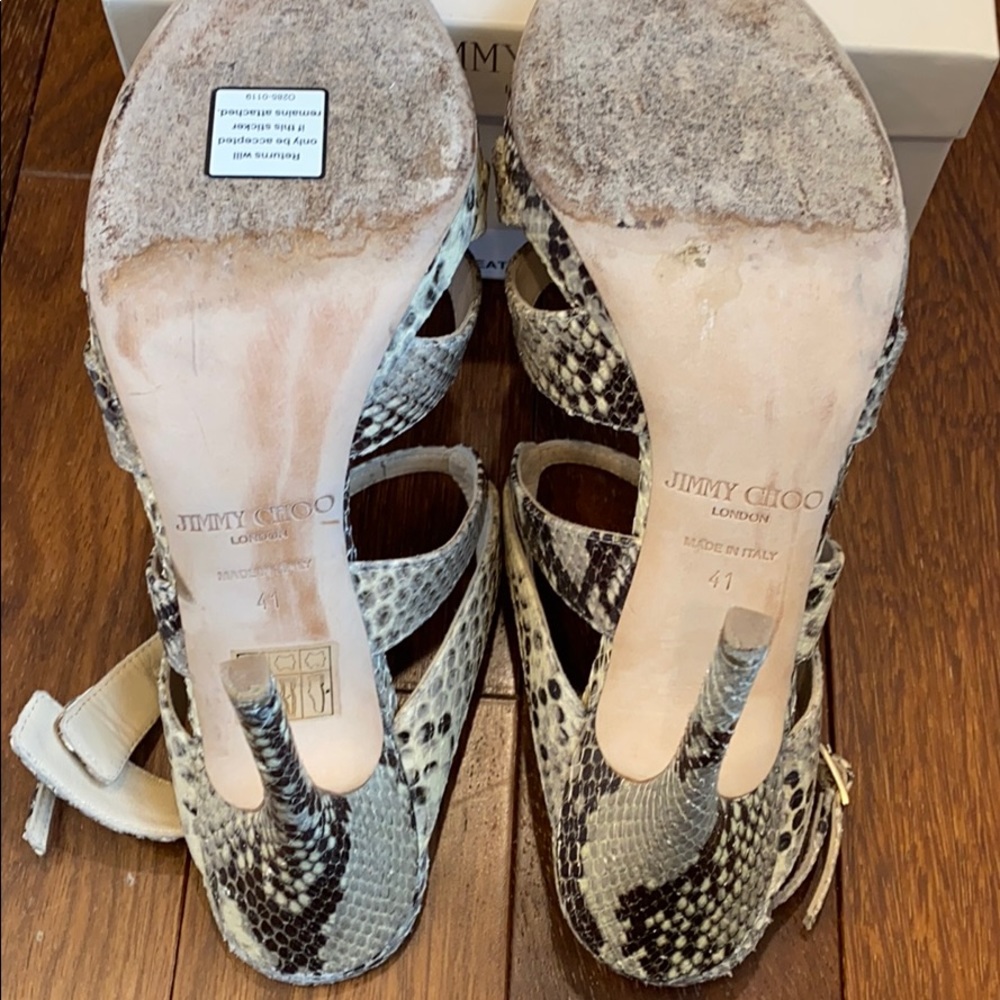 Jimmy Choo Python Sandals Heels 41 - image 3